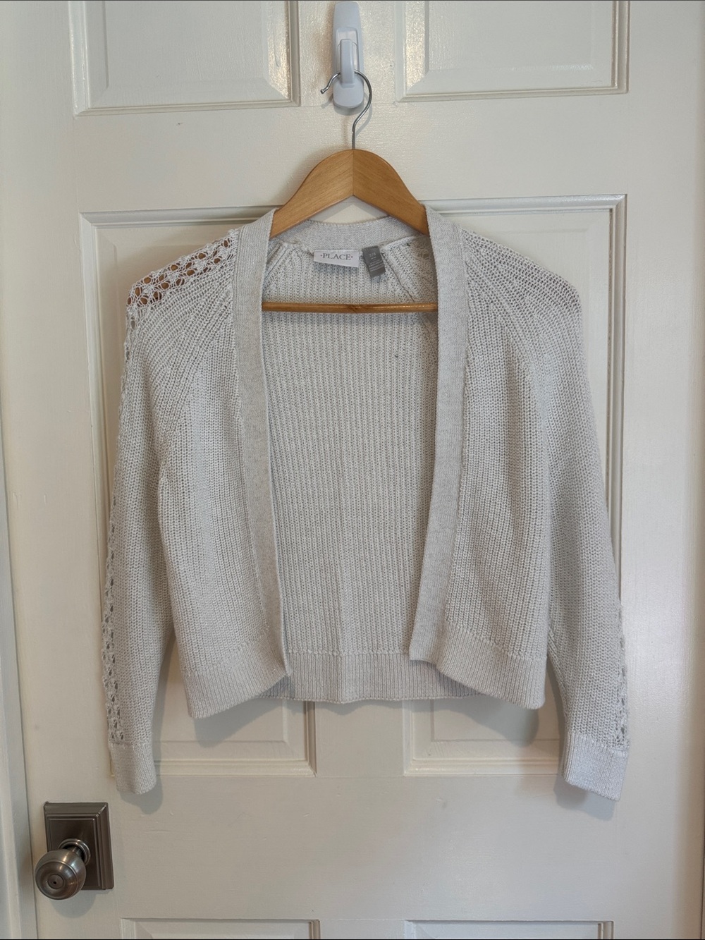 Girls Children’s Place white Open-Front Knit Cardigan size 7/8